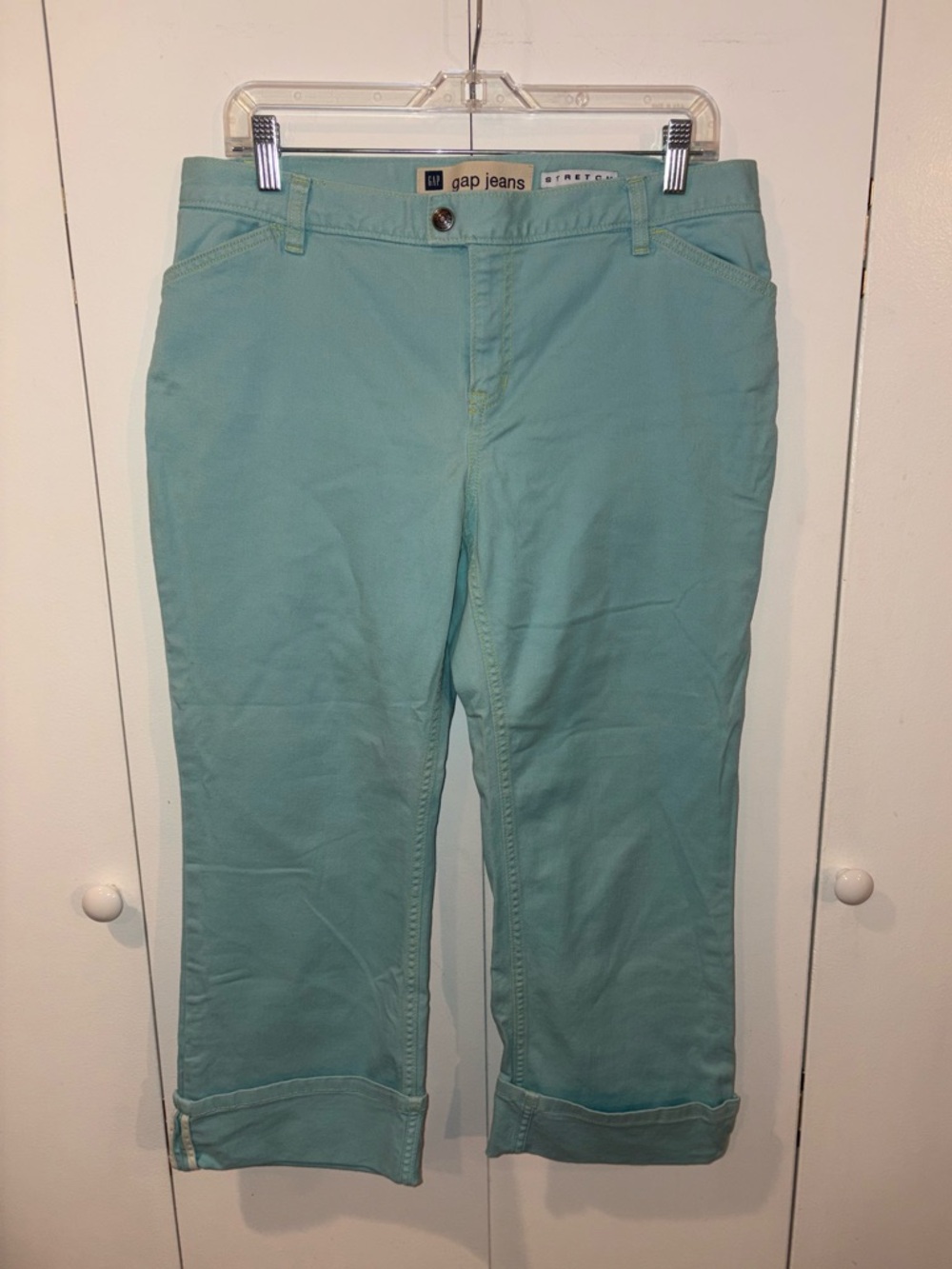Y2K Gap Crop Pant w Cuff light Blue Size 12 2000’s